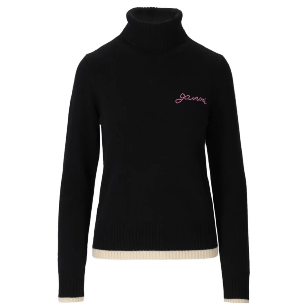 BRAND NEW | Ganni Beaded Logo Turtleneck | Size XL